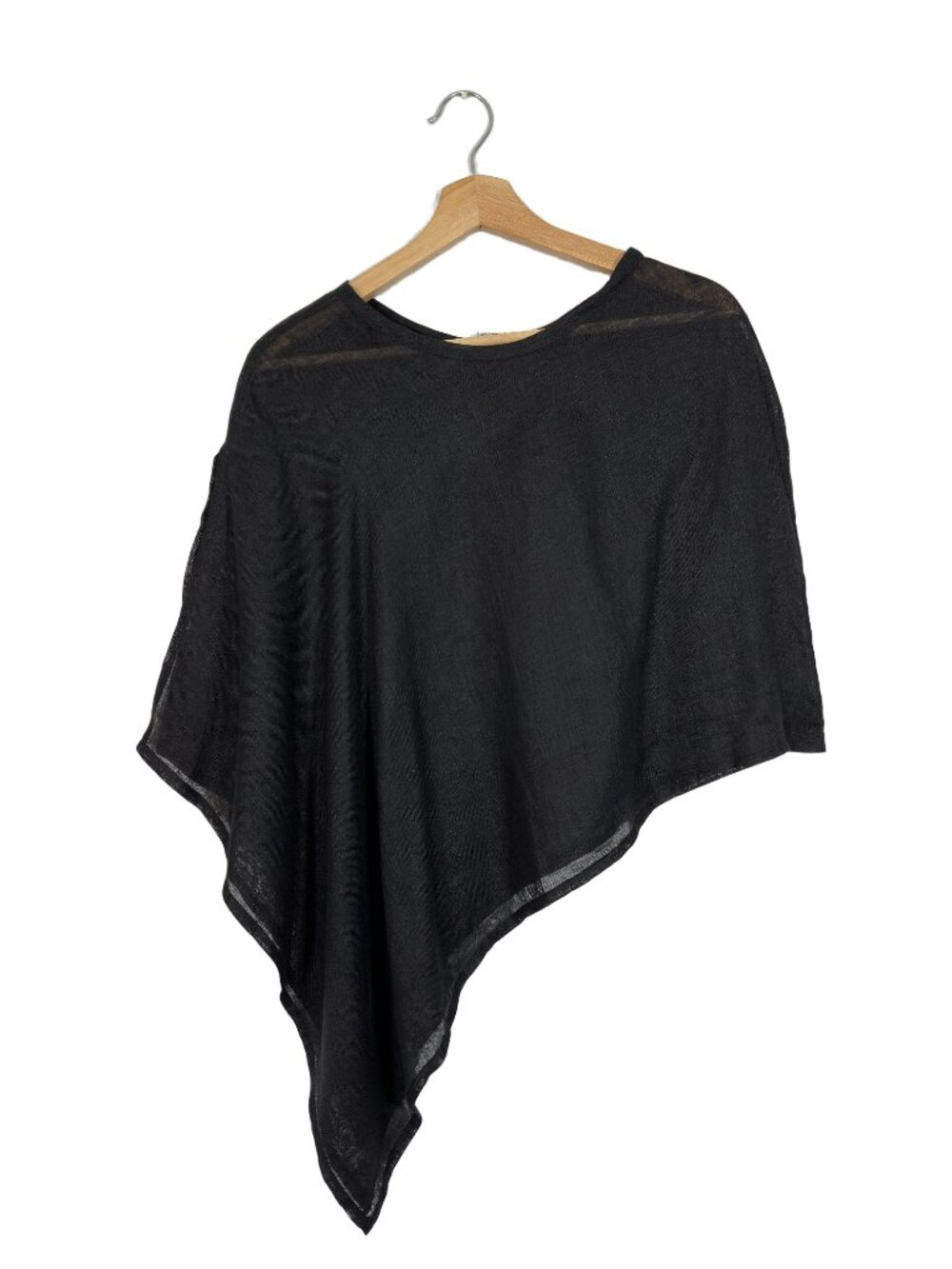 Crown Linen Women's Linen Poncho Asymmetric Minimalist Vacation Swim Coverup